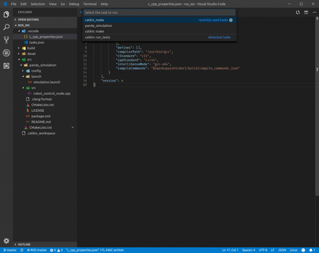 ROS development with Visual Studio Code – Erdal's blog