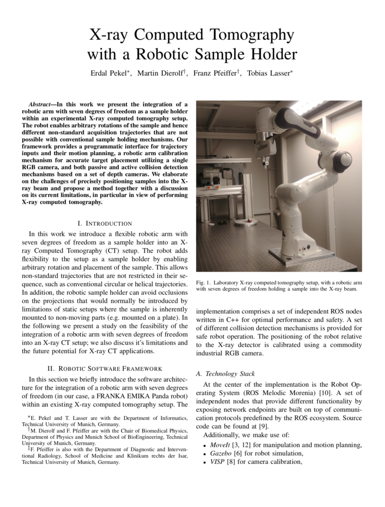 First Conference Publication, International Conference on Image Formation in X-ray Computed Tomography (CT Meeting), Regensburg, Germany, August, 2020