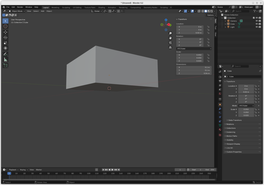 Move Cube Center to Bottom - Change Angle